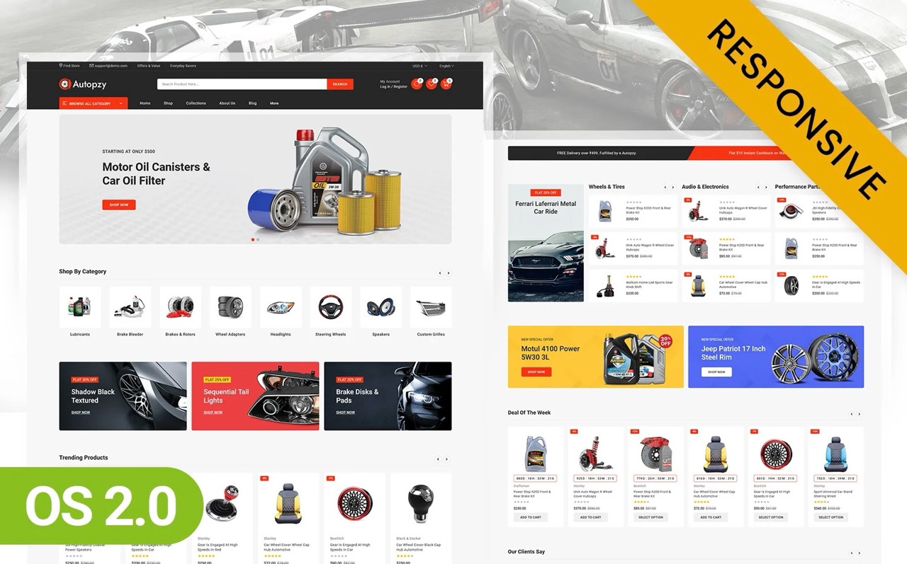 Autopzy – Auto Parts Store Shopify 2.0 Theme